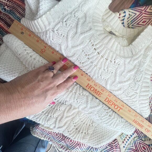 Fossil Sweater Dress Small Vintage Cream Sleeveless Lined Cozy Chunky Classic - Picture 7 of 7